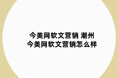 今美网软文营销 潮州今美网软文营销怎么样